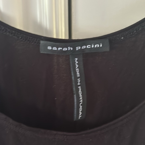 🎀 SARAH PACINI black scoop neck tunic dress tank small - Picture 3 of 8